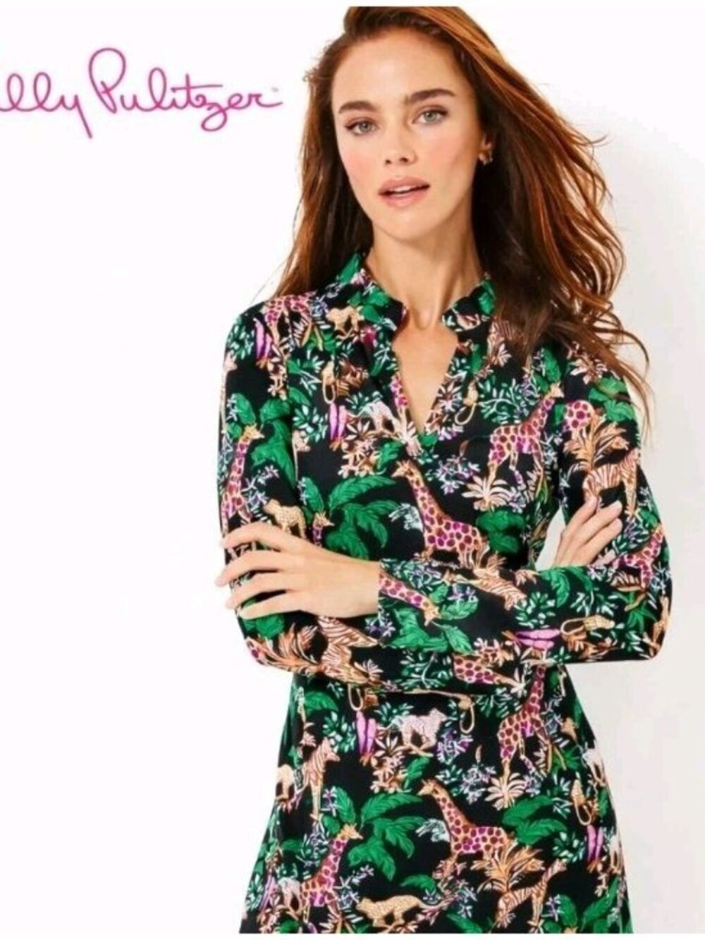 Lilly Pulitzer Chessie Dress XL UPF 50+ Luxletic Dancing in the Moonlight NWT - Picture 4 of 16